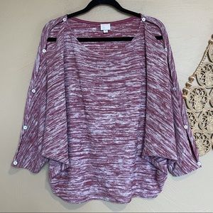 Anthropologie Postmark Malu Space Dye Batwing Sleeve Top, Size XL